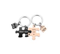 Zysta Porte-clés Puzzle Divisé Gravure Maison est Où sont avec vous pour Couple Porte-clés Maison Gravé avec Maison Mignon Yin et Yang Porte Clés Copains Cadeau pour Lui Elle Inauguration
