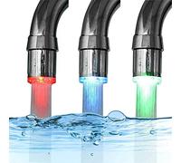 ZYTC 3 Couleurs Gradient Sensible à la température LED Lumière Cuisine Robinet Salle de Bains Eau Pommeau de Douche Enfants se Laver Les Mains Plus LED Remplacement Aérateur de Robinet (2 PC)
