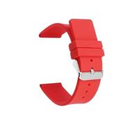ZythrXLate Bracelet en silicone souple couleur bonbon for homme et femme, 12 mm, 14 mm, 16 mm, 18 mm, 20 mm, 22 mm, 24 mm, accessoires de remplacement pour montres, bracelets(Red,SILVER BUCKLE_12MM)