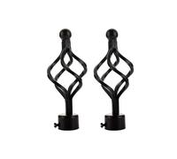 ZythrXLate Embouts décoratifs for tringles à Rideaux Rondes Creuses en Fer de 22/28 mm, Accessoires for tringles à Rideaux pour Tringle à Rideaux, Rail à Rideaux(Black-28mm-C)