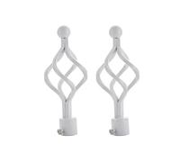 ZythrXLate Embouts décoratifs for tringles à Rideaux Rondes Creuses en Fer de 22/28 mm, Accessoires for tringles à Rideaux pour Tringle à Rideaux, Rail à Rideaux(White-28mm-C)