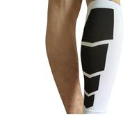 ZythrXLate Manchon de Compression Mollet 1 pièces sport Compression mollet manches jambe chaussette tibia attelles soutien pour course sport voyage récupération(White,L)