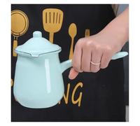 ZythrXLate Marmite à Soupe en émail de 700 ML, Mini cafetière, Lait Chaud, café, Beurre, Lait, marmite à Faire Fondre Le Lait for cuisinière pour la Cuisine, la Salle à Manger(Mint Green)