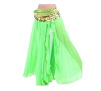 ZythrXLate Robe Longue de Danse Orientale Belly Dance Costume Single Split Skirt for Performance(Green)