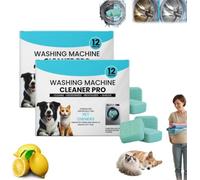 Zytuuob Pastilles Washing Machine Cleaner éliminent les odeurs de poils d'animaux le calcaire détartrant et pour les fosses septiques tous les lave-linge à chargement frontal et par le haut (2PCS)