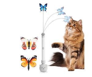 Zyuanyr automatiques pour chat - Baguette papillon rechargeable | Balle électrique pour chat pour intérieur, maison, salon, chambre à coucher, balcon, porte, sol, caisse, exercice, ennui