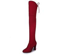 ZYUEER Bottes Hautes au Genou Femme Sexy chaussures Talons Hiver Chaud Boots Longue Élégant Mode Couleur Pure Talons Hauts Escarpins Sexy
