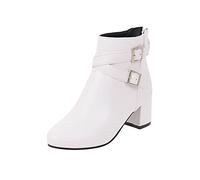 ZYUEER Bottines Femme Talons Chunky Chelsea Boots Courtes Escarpins Talon Moyen Boucle Bottes Classique Confortable Chaussure Fille