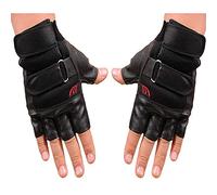 ZYUEER Gants en Cuir d'hiver pour Hommes Écran Tactile Vélo Moto Escalade Sport Hiver Gants de Sport d'hiver Running d'extérieur Gants vélo (Noir)