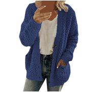 ZYUEER Sweat Femme Fille Uni DéContracté Manche Longue avec Capuche Extensible Zip Contraste Devant DoubléE Polaire Outerwear Couleur Unie