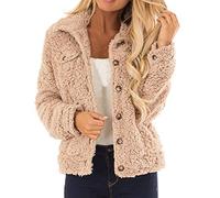ZYUEER Sweatshirt Polaire Manteau Femme Hiver Laine Sweat-Shirt Col Rond Manche Longue Pullover Blouson Tops Mode Pas Cher (Kaki, S(EU=34))