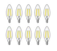 ZYUJIA Ampoules à Bougies LED E14,Ampoules LED à Candélabre à Petite vis C35 Non Dimmables Ampoule à Filament 6500K Blanc Froid 6W(Équivalent à 60W) 10Paquets