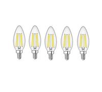 ZYUJIA Ampoules à Bougies LED E14,Ampoules LED à Candélabre à Petite vis C35 Non Dimmables Ampoule à Filament 6500K Blanc Froid 6W(Équivalent à 60W) 5 Paquets