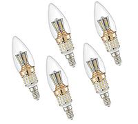 ZYUJIA Ampoules à Filament LED E14 Pas Dimmable 10W(Équivalent 90W)900LM Petites Ampoules à Bougie à Vis Edison Blanc Chaud 3000K Vintage Lampe Candélabre à Économie D'énergie,Un Paquet de 5