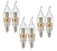 ZYUJIA Ampoules Bougies LED E14 10W Petites Ampoules à Vis Candélabre LED Non Graduable Lustre Blanc Chaud 3000K Lampes à Économie D'énergie Vintage(Équivalent à 90W) 6Paquets