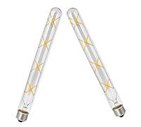 ZYUJIA E27 T30-300mm Ampoules à Filament Vintage à DEL Edison 8W(Équivalent Ampoule Halogène 70W)700LM Blanc Chaud 2700K Non Dimmable E27 Tubercule Rétro en Verre Transparent,2Paquets