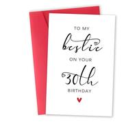 Zyulin Bestie Carte d'anniversaire 30 ans pour sa meilleure amie, cadeau de 30e anniversaire pour sœur, amie, « To My Bestie On Your 30th Birthday »