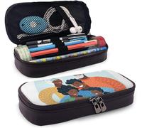 Zywl Fournitures De Bureau Écriture Trousses A Map Depicting The Entire Surface Of The Earth Cute Pen Pencil Case Leather 8 X 3.5 X 1.5 Inch Big Capacity Double Zippers Pencil Pouch Bag Pen Holder Box