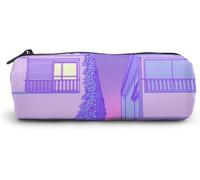 Zywl Fournitures De Bureau Écriture Trousses Abstract Coin Pocket Tartan Pattern With Two Colored Little Symmetric Squares Summer Themed Art Image Portable Pencil Case W3.5xl7.9 Yellow White