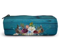 Zywl Fournitures De Bureau Écriture Trousses Chinese Dragon Colorful Cute Pen Pencil Case Leather 8 X 3.5 X 1.5 Inch Big Capacity Double Zippers Pencil Pouch Bag Pen Holder Box For School Office Girls