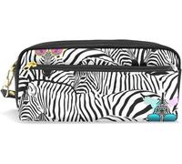 Zywl Fournitures De Bureau Écriture Trousses The Fire Gragon Cute Pen Pencil Case Leather 8 X 3.5 X 1.5 Inch Big Capacity Double Zippers Pencil Pouch Bag Pen Holder Box For School Office Girls Boys Ad