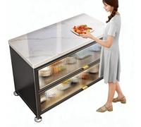 ZYWMZJ Buffet Autonome avec Étagères Réglables, Support Micro-Ondes Étanche à la Poussière 3 Niveaux pour Cuisine Salle à Manger Entrée(104cm)