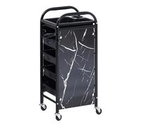 ZYWMZJ Chariot de Salon Portable avec tiroir et Support for sèche-Cheveux, Station roulante for Salon, Spa et Studios de Tatouage(Schwarz)