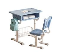 ZYWMZJ Ensemble Bureau Et Chaise Réglables for Enfants avec Tiroir De Rangement Et Pupitre - Poste De Travail Ergonomique for Enfants(Blue)