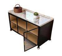 ZYWMZJ Meuble de Rangement Moderne avec Plan de Travail en Pierre, Buffet de Cuisine Indépendant pour Micro-Ondes et Planches à Découper, Armoire de Buffet Anti-poussière pour l'Entrée du Salon(80cm)