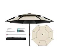 ZYWMZJ Parapluie de pêche Robuste et multidirectionnel, Double Couche, Pare-Soleil et imperméable, idéal pour Les étals de marché(2.0m)