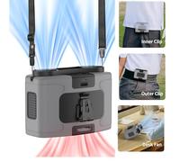 ZYWMZJ Portable Waist Fan with Rechargeable Battery - Hands-Free Neck Fan for Outdoor, Jobsite, Gardening, Camping, Travel