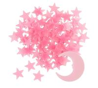 ZYWQ Etoiles Phosphorescentes Plafond, 100 Etoiles et 1 Lunes Fluorescente Chambre Enfant pour Plafond et Murs, Créez Un Ciel étoilé Réaliste et Décorez Votre Chambre (Rose)