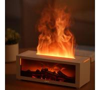 ZYWUOY Diffuseur de cheminée, diffuseur d'arômes de cheminée à flamme 3D, humidificateur coloré avec télécommande, deux modes d'éclairage, pour la maison et le bureau (blanc)