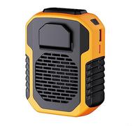ZYWUOY DQ215 Ventilateur portable à clip pour la taille, 6000 mAh, ABS 3 vitesses, alimenté par batterie, pour la maison, le bureau, les voyages, les sports de plein air, orange
