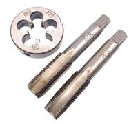 ZYWUOY Ensemble de tarauds et filières métriques en acier rapide (HSS) pour filetage à droite M14 x 1,25 mm - Taraud, taraud et matrice, outil de travail des métaux industriel 3 pièces