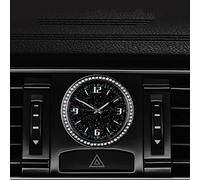 ZYWUOY Horloge à quartz lumineuse à quartz avec strass pour grille d'aération de voiture, peut être collée, branchée, placée, mini horloge autocollante pour voiture, bateau, vélo, maison