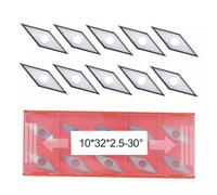 ZYWUOY Inserts de coupe pour tour à bois en carbure, 10 x 32 mm x 2,5 mm, inserts indexables CNC pour creuser et tourner, compatibles avec les têtes de rabot BYRD, Ci4 et spirale