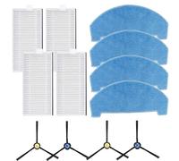 ZYWUOY Kit de remplacement pour aspirateur robot ILIFE A20/T20s : brosses latérales, chiffons en microfibre et papier filtre, ensemble de 12 pièces pour balayer et nettoyer