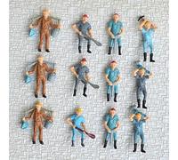 ZYWUOY Lot de 12 figurines de personnes à l'échelle 1:48 - Figurines architecturales en plastique - Personnes assises et debout pour scènes miniatures