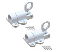 ZYWUOY Lot de 2 boulons à ressort de porte - En alliage d'aluminium - Verrouillage automatique à ressort - Loquet coulissant - Loquet à ressort pour portes d'abri de jardin - Blanc
