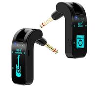 ZYWUOY Système de guitare sans fil, émetteur récepteur sans fil, 8 canaux audio à faible latence, ABS compact pour guitare électrique, basse, instrument à vent, noir et blanc pour musiciens en direct