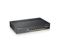 ZyXEL 8 Ports Haute Puissance Gigabit Ethernet PoE + Cloud Hybride Smart Managed Switch | 2 x RJ-45/SFP Ports | 130 W 802.3 at 802.3 AF | | sans Ventilateur en métal | limitée à Vie (GS1920-8hpv2)
