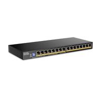Zyxel Commutateur PoE 16 oPrts | Switch Ethernet Gigabit Non Géré | 16x GbE PoE+ avec Budget de 135 W | Design Slim | Dip Commutable | sans Ventilateur | Kit de Montage Mural Inclus | GS1100-16EPS