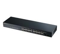 Zyxel Switch Gigabit à 24 Ports | Gestion Intelligente | Montage sur Rack et sans Ventilateur | VLAN, IGMP, QoS | Garantie à Vie [GS1900-24]