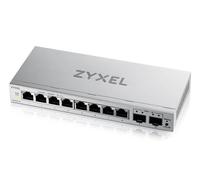 Zyxel Switch Ethernet 8 Ports | Commutateur Gigabit Manageable en Web | 2X SFP Uplinks | QoS, Link Aggregation, VLAN, IGMP Snooping | sans Ventilateur | Desktop [GS1200-10v3]