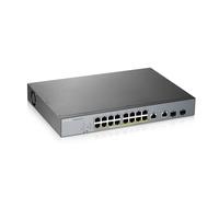 Zyxel Commutateur PoE+ géré Intelligent Gigabit 16 Ports | Budget de 250 W | 2 Ports Combo Gigabit | Gestion du Cloud nébuleuse | Longue portée [GS1350-18HP]