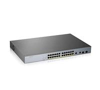 Zyxel Commutateur PoE+ géré Intelligent Gigabit 24 Ports | Budget de 375 W | 2 Ports Combo Gigabit | Gestion du Cloud nébuleuse | Longue portée [GS1350-26HP]