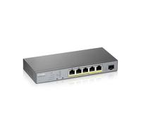 ZYXEL GS1350-6HP-EU0101F commutateur réseau Géré L2 Gigabit Ethernet (10/100/1000) Connexion Ethernet, supportant l'alimentation Via ce Port (PoE) Gris