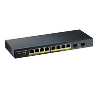 Zyxel GS1900-10HP - Commutateur - intelligent - 8 x 10/100/1000 (PoE+) + 2 x Gigabit SFP - de bureau, fixation murale - PoE+ (77 W)