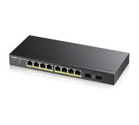 Zyxel GS1900-10HP - Commutateur - intelligent - 8 x 10/100/1000 (PoE+) + 2 x Gigabit SFP - de bureau, fixation murale - PoE+ (77 W)